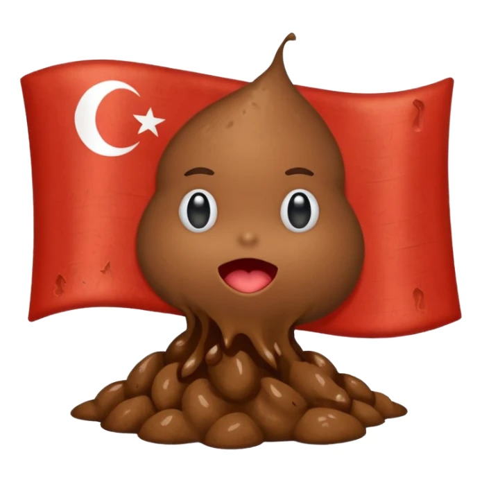 Indonesia flag but poop in mid sticker