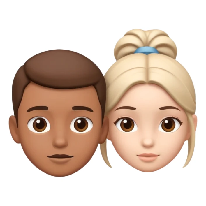 generate realistic detailed boy and girl talks 3d style  sticker