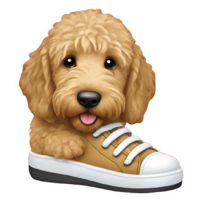 Christmas golden doodle eating shoe sticker