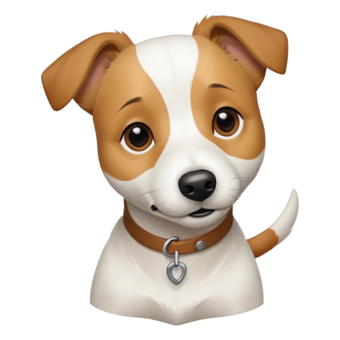 a white jack russell cross with a larger dog sticker