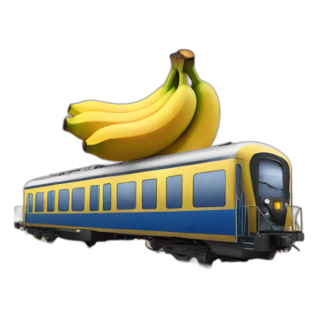 Train in the sky with a banana on it sticker