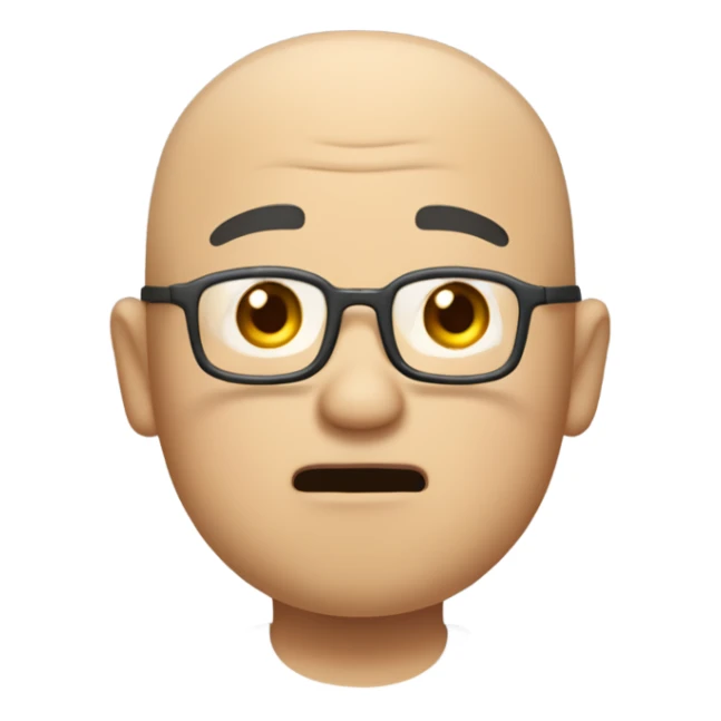  a 35-year old, male, bald Asian man, wearing glasses, inquisitive, confused, scratching the back of his head in confusion,  sticker