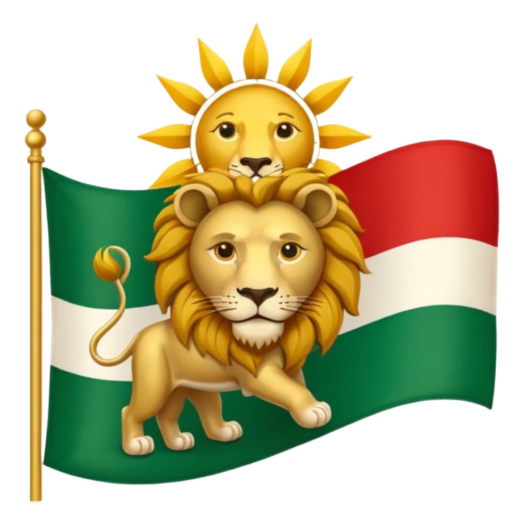Lion and sun logo in the red white and green flag sticker