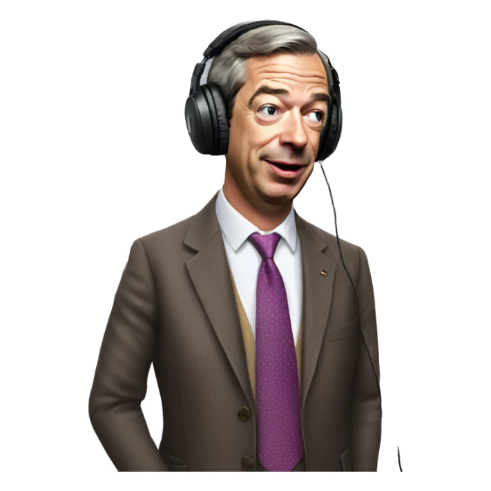 Nigel Farage listening to music  sticker