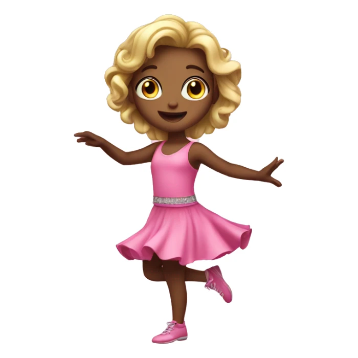 Dancing cute pink girl sticker