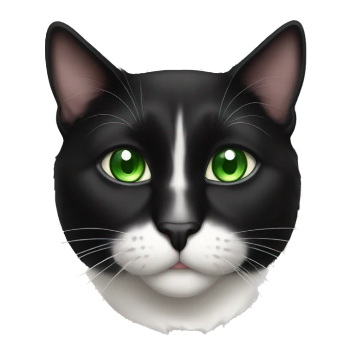 black and white tuxedo cat with green eyes  sticker