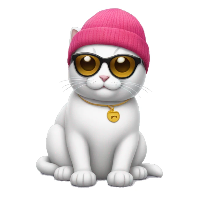 Cat with sunglasses and beanie sticker
