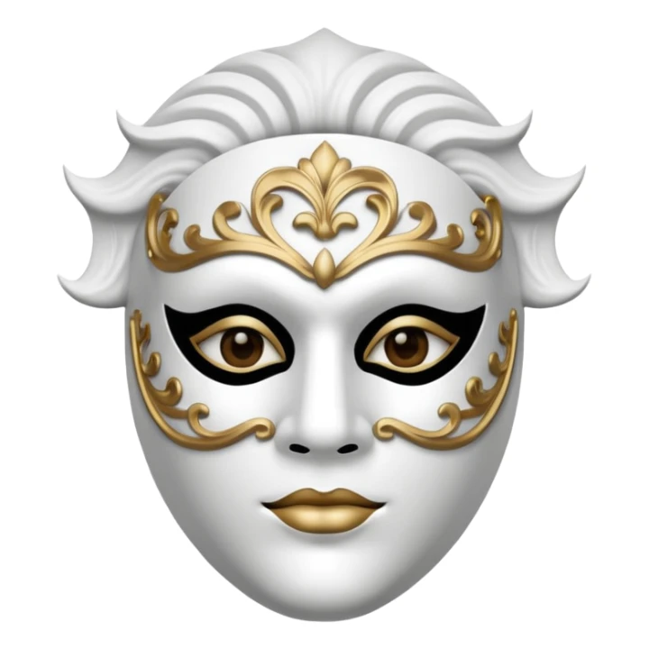 A person with a white mask on their face sticker