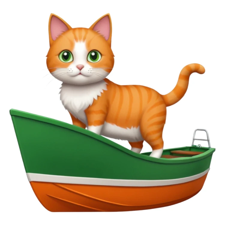 Cat standing on a the edge of an boat  sticker