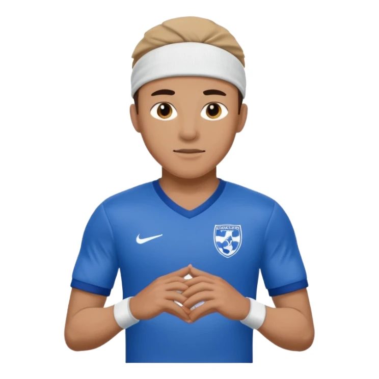 soccer winger with sweatband, blue color. sticker