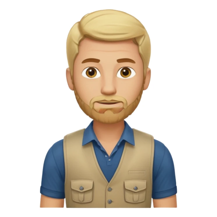 male blond long haired agent with short beard in egypt sticker