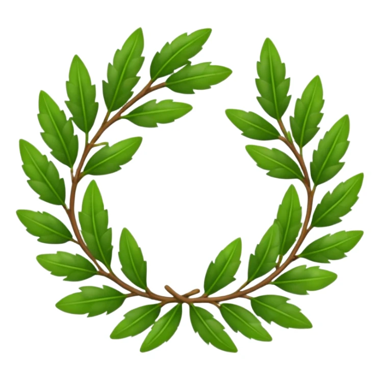 A flower laurel wreath with thicker leaves. sticker