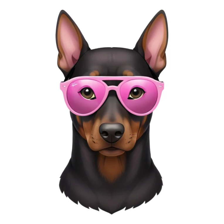 doberman with pink rayban sunglasses sticker