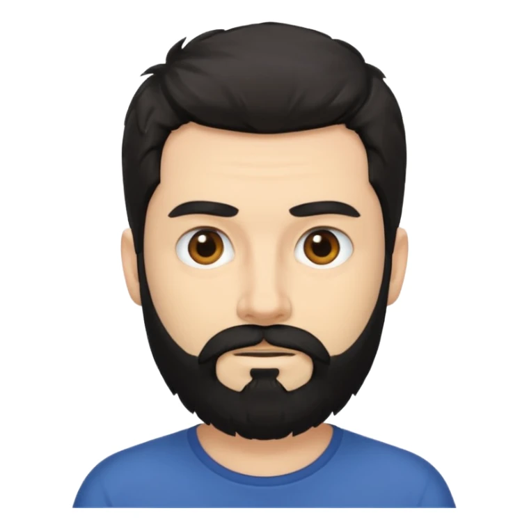 Hombre blanco con barba negra despeinado sticker