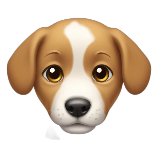 Puppy puts a hand on its head sticker