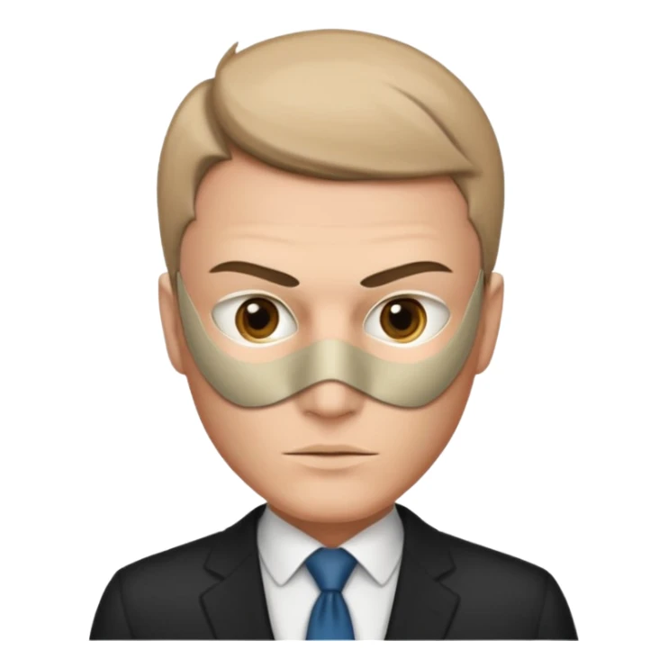 A business leader removing his mask (of the Anonymous type) indicating that he is revealing himself sticker