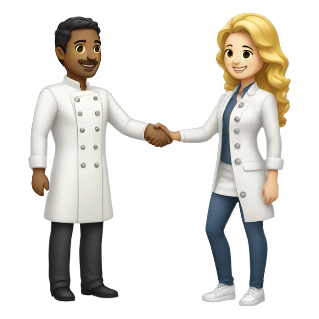 light-skinned restaurateur and blogger shake hands sticker