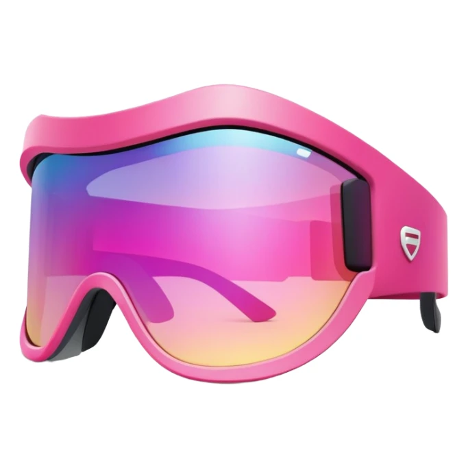 sporty pink shield visor sunglasses with thick ergonomic frame, chunky padded design, massive build, one-piece gradient lens sticker