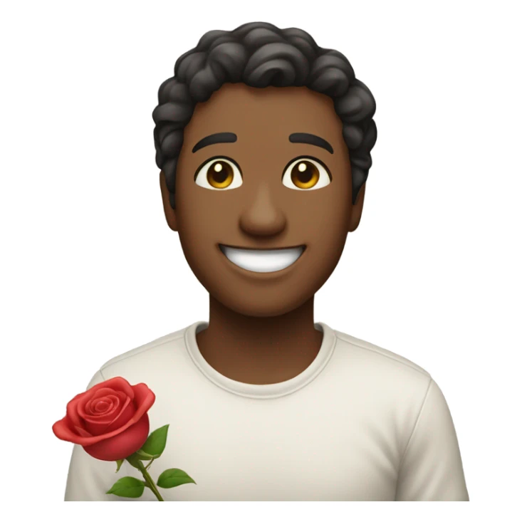 Valentine’s Day near holding a flower sticker