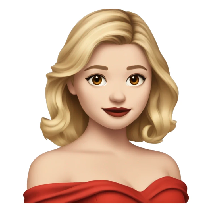 Chloe grace moretz wearing off the shoulder red dress sticker