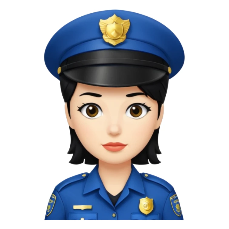 police woman with black hair sticker