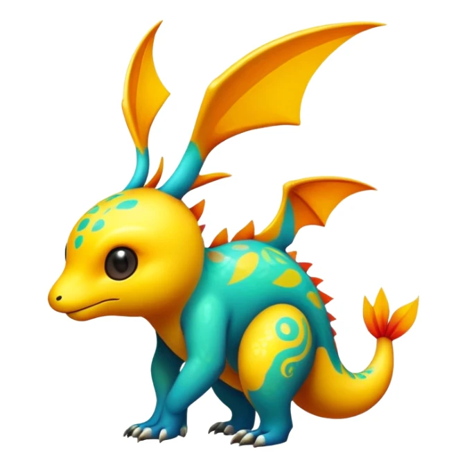 Exotic Fakémon-creature, full body, with random markings sticker