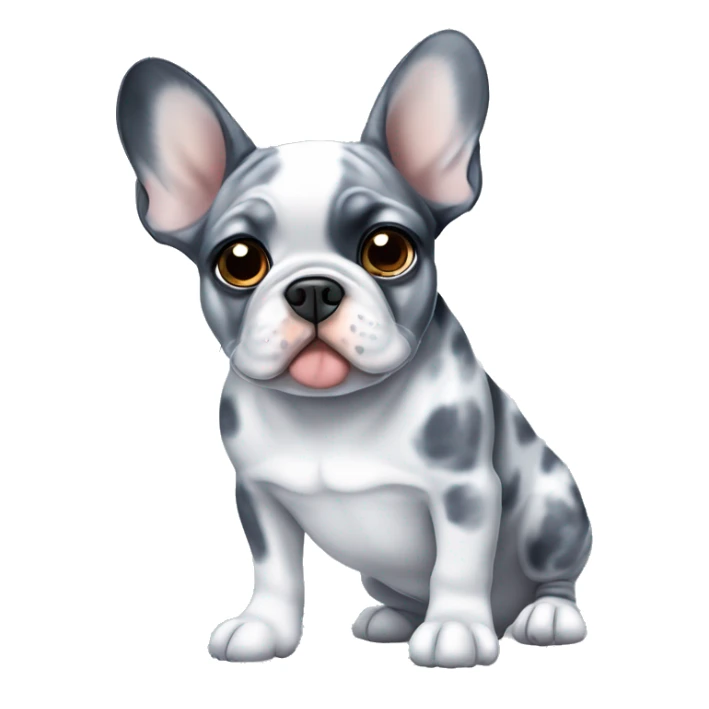 French bulldog blue merle with one brown and one blue eye sticker