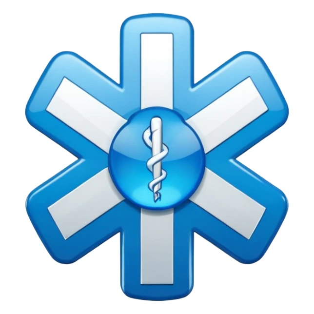 blue medical star of life symbol sticker