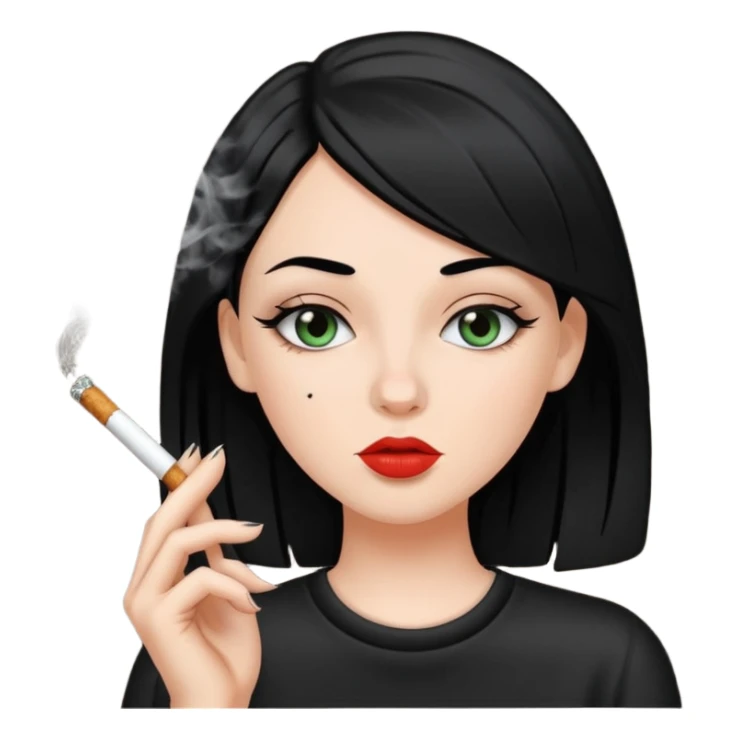 white girl with black hair smoking a blunt  sticker