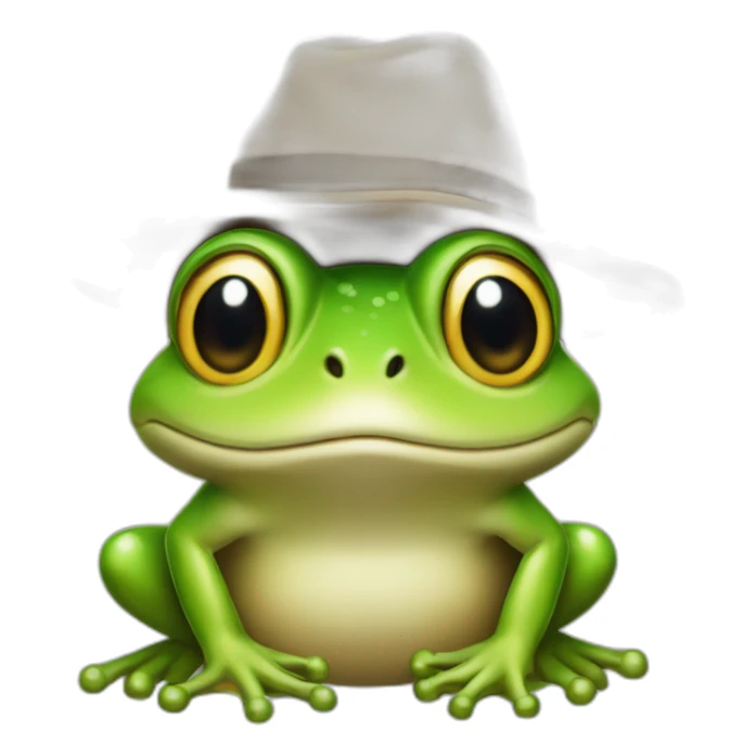 Grenouille avec un chapeau champignon sur la tête sticker
