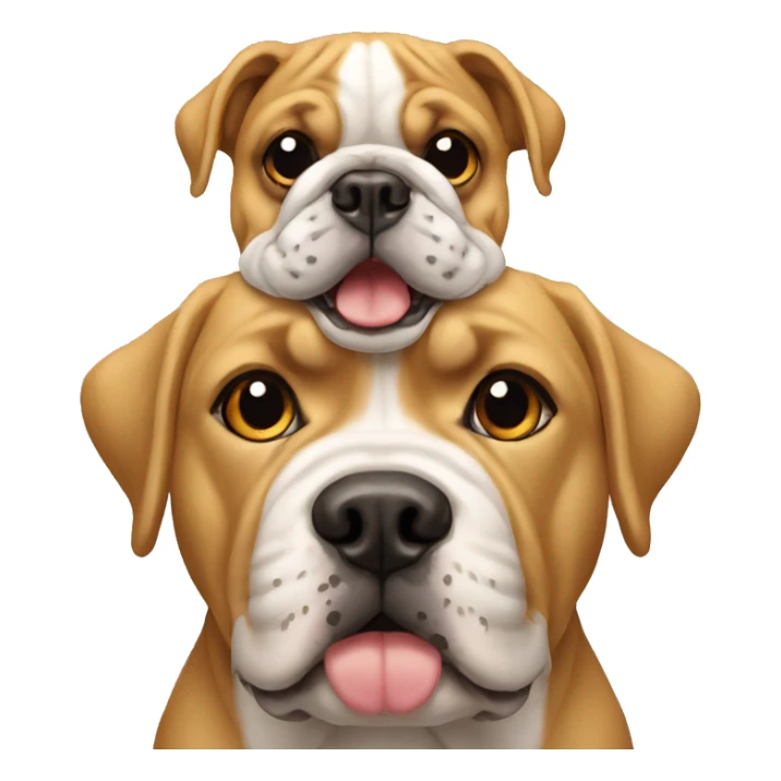 golden and bulldog dog together sticker
