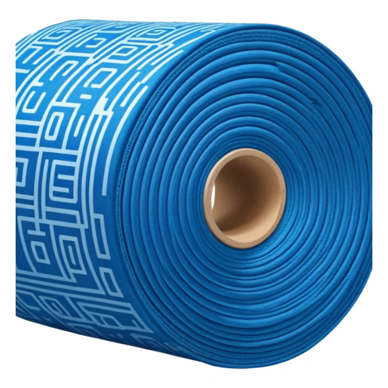 blue roll of fabric with digital pattern, smart fabric, high-tech textile sticker