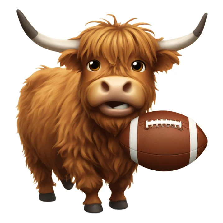 Highland cow playing American football  sticker