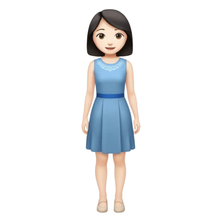 A full body short asian woman sticker