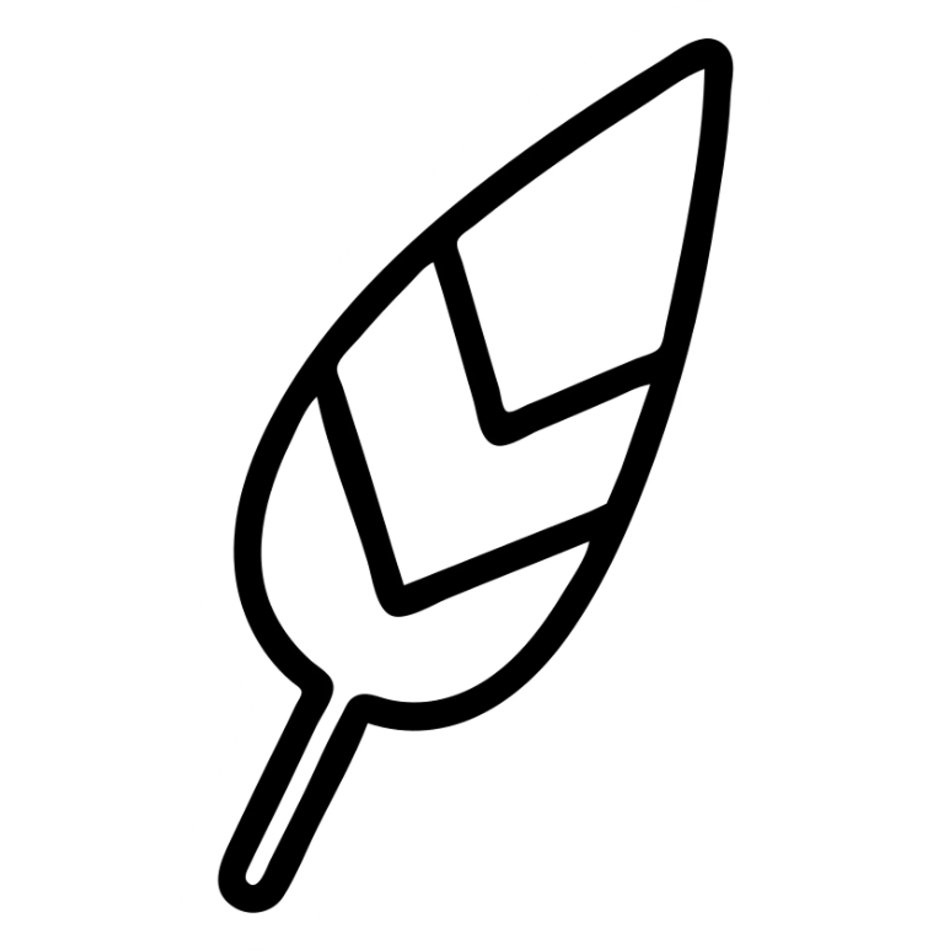 hieroglyph of a reed leaf, modern icon style, stylized and iconic sticker