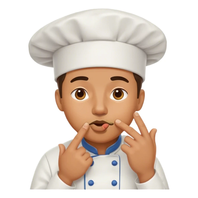 Chef holding fingertips together kissing his mouth sticker