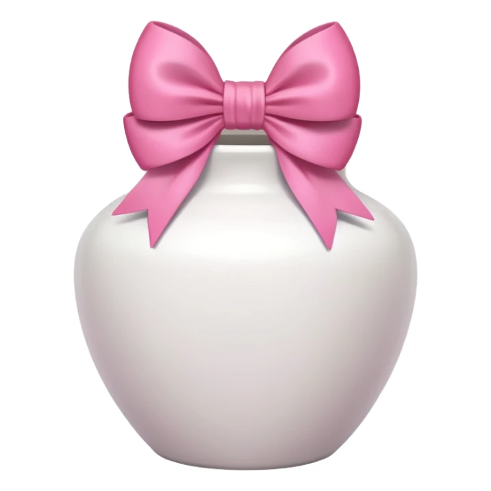 vaso branco com laço rosa sem flores sticker