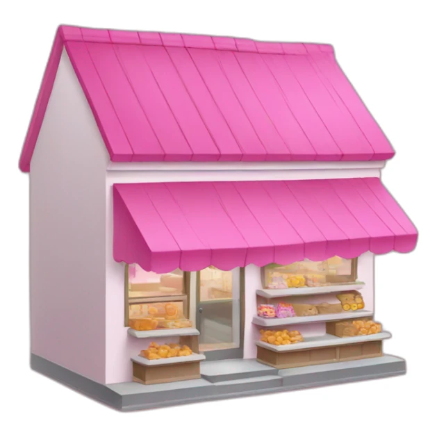 Grandma's store building with pink color elements sticker