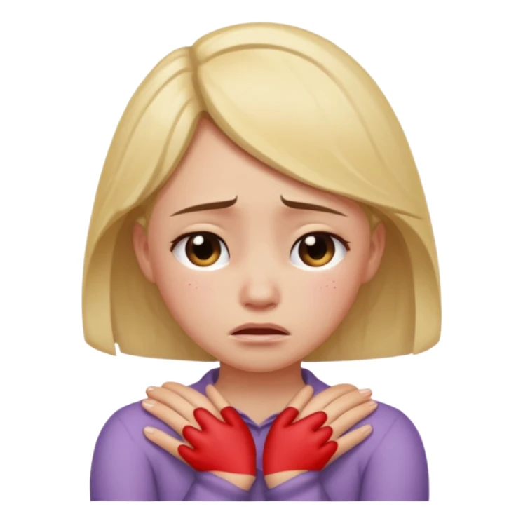 arms crossed around neck crying girl sticker