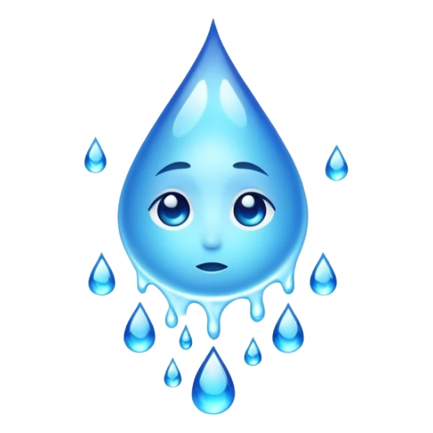 A glowing soul essence with teardrops flowing down, emotional spiritual energy sticker