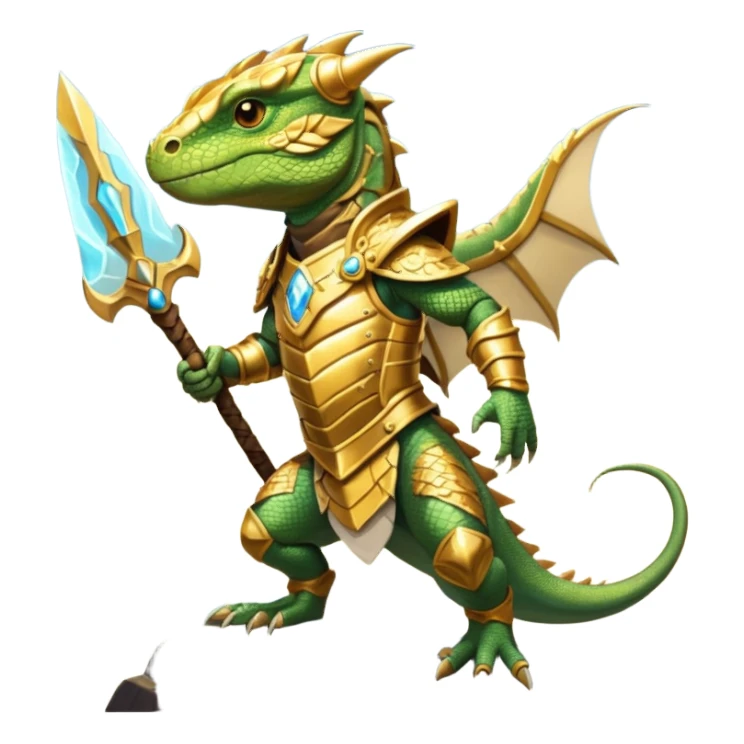 valorous Viking lizard in Valhalla, detailed armor, heroic pose, glowing sky sticker