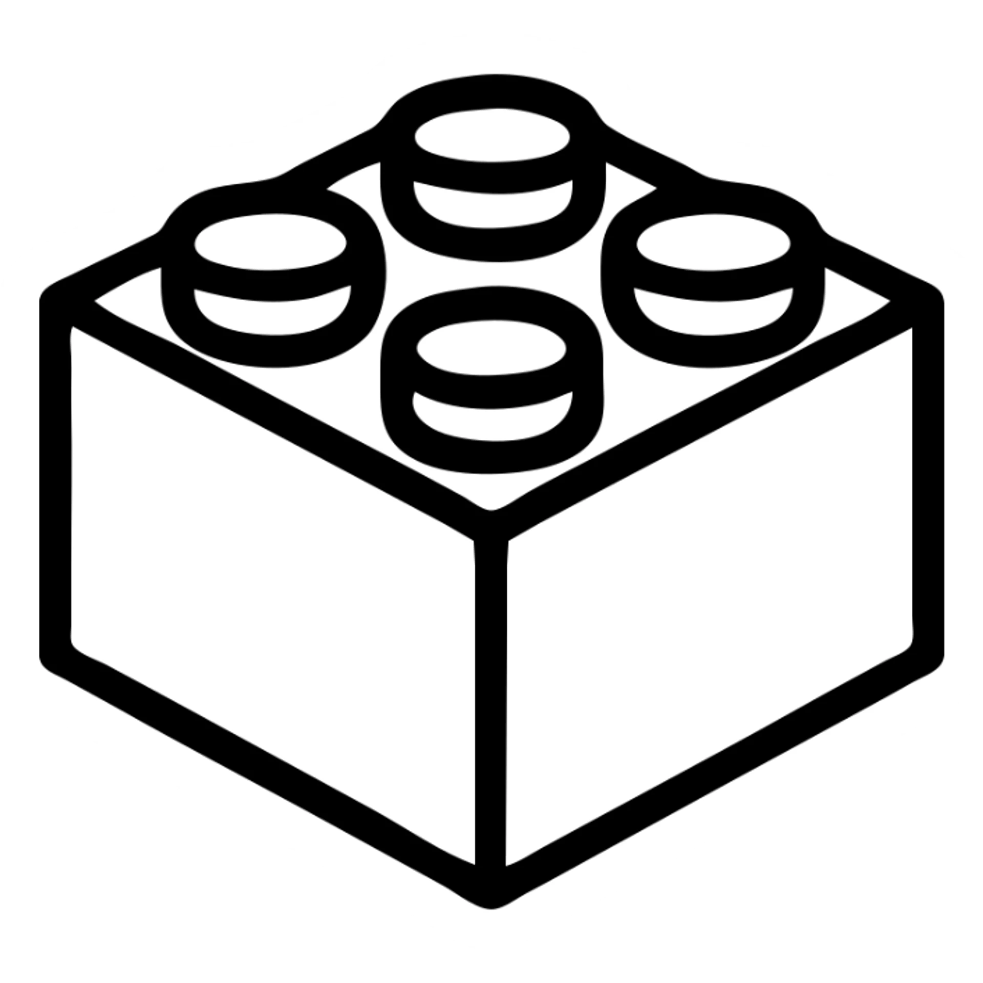 pink block, flat color, bold outline sticker