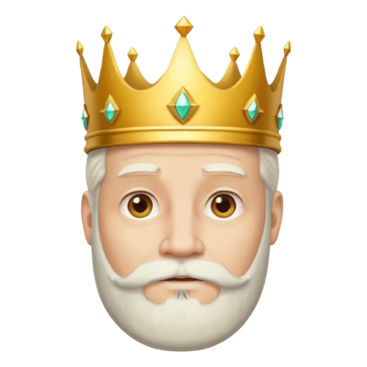 Homem barba branca coroa na cabeça sticker