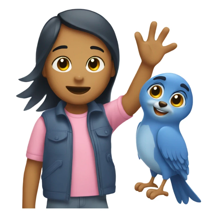 Bluey waving at a little girl sticker