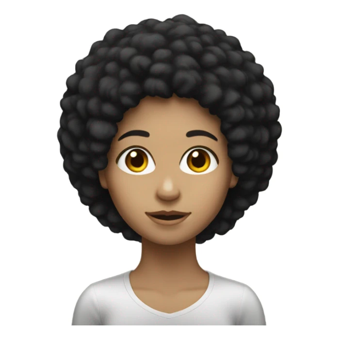Caucasian girl with a black afro sticker