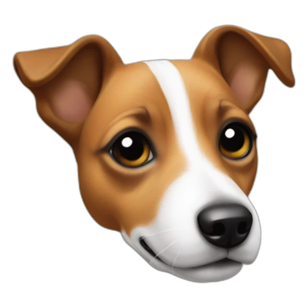 Jack Russell avec une hache noir sur l’œil sticker