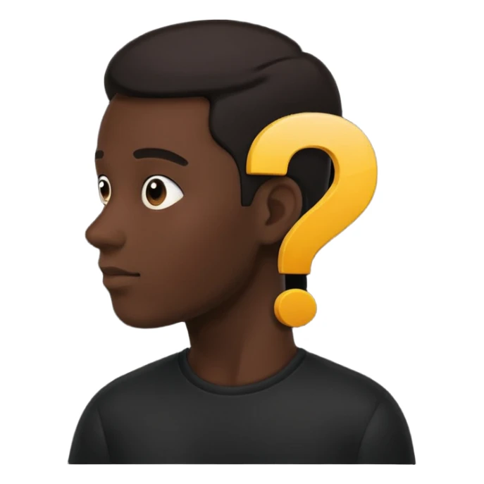 silhouette of a man with a question mark sticker