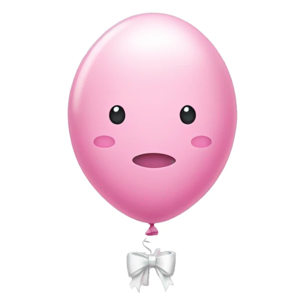 Pastell pink balloon with small white bows sticker