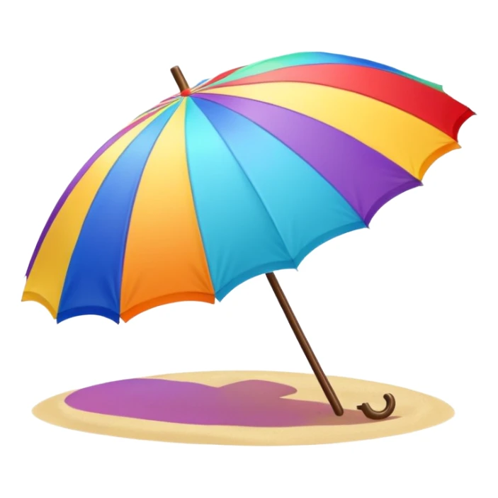 summer beach colorful umbrella, just umbrella sticker
