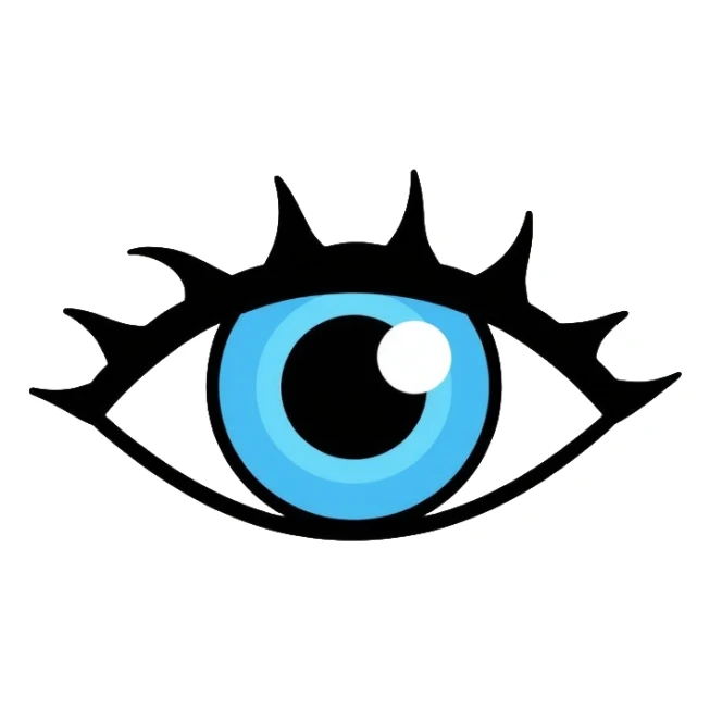 simple eye icon with eyelashes sticker